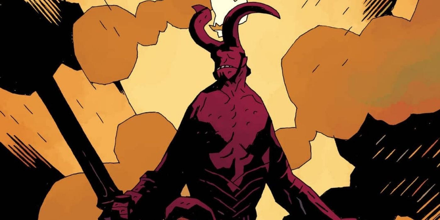 Cover to Hellboy The Wild Hunt, Part 7 featuring Hellboy with his horns