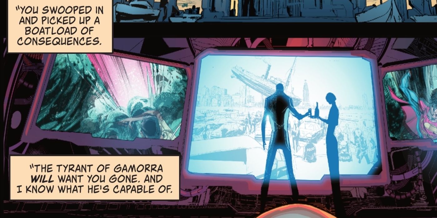 Henry Bendix watches Superboy saves refugees on a monitor