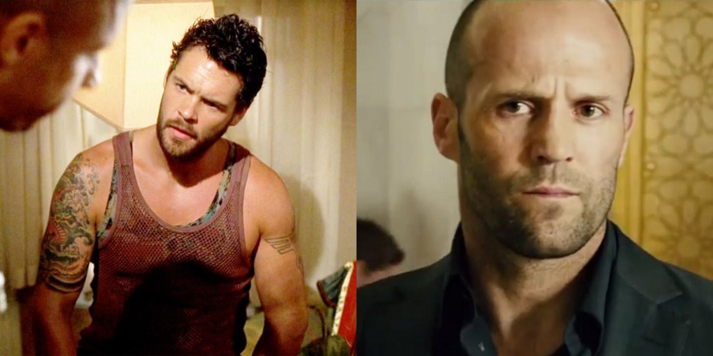 Split image of Vince and Deckard Shaw in The Fast and the Furious