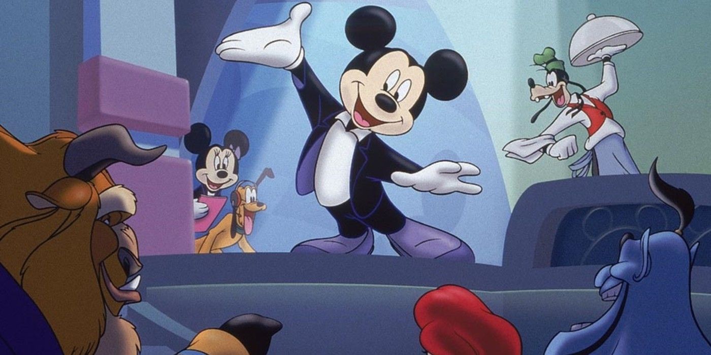 Mickey, Minnie, and Goofy hosting the House of Mouse