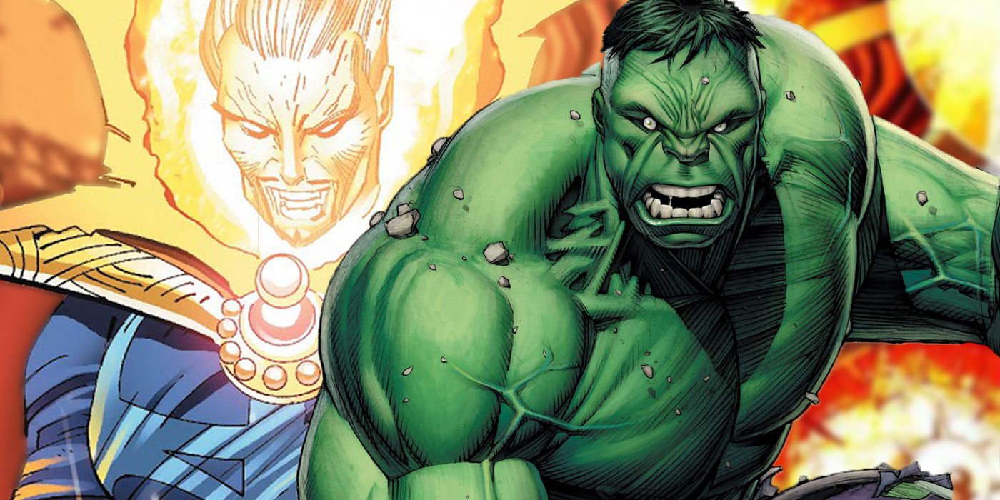 Split image of Hulk and Doctor Strange in Marvel comics