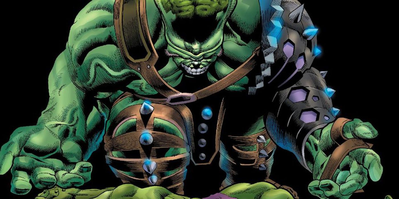 Hulk kneeling as Green Scar.