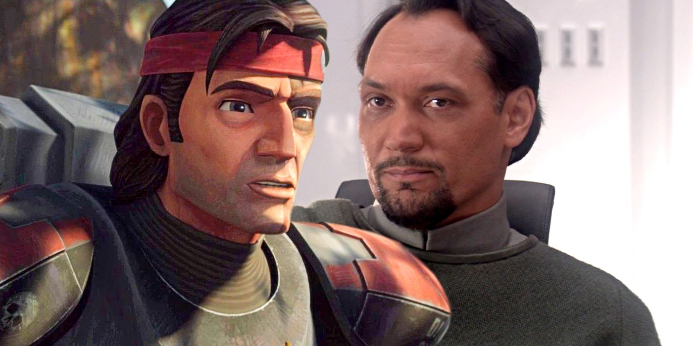 Split image of Hunter in Bad Batch and Bail Organa in Revenge of the Sith