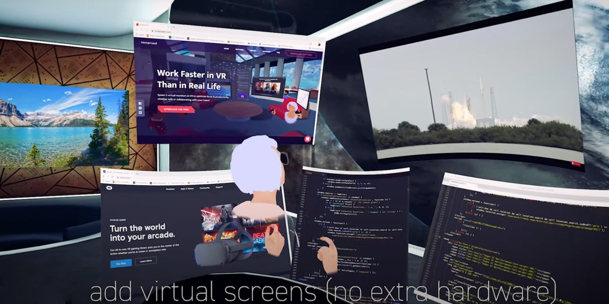 Immersed Multiscreen Virtual Remote Desktop VR