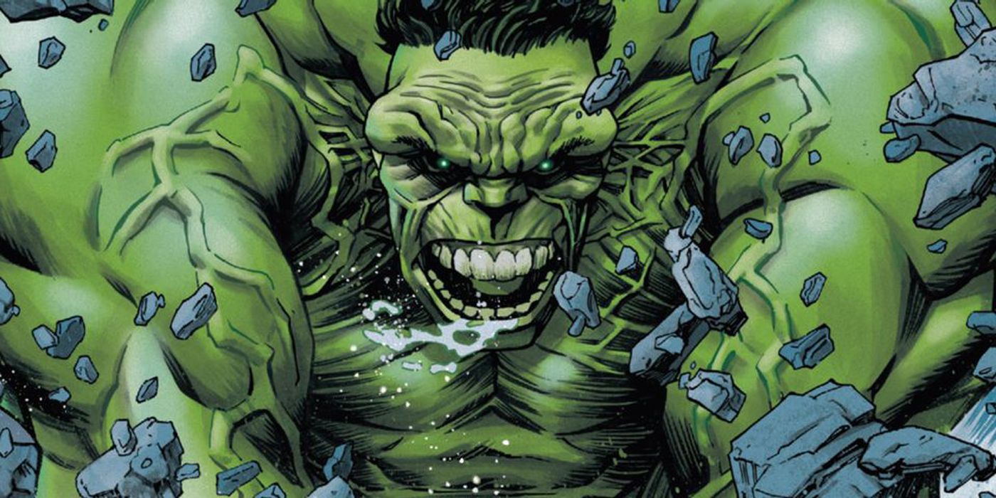 Immortal Hulk smashing rocks.