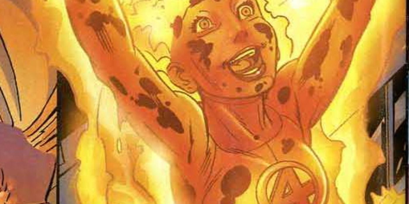 Invisible Woman becomes the Human Torch in Marvel Comics.