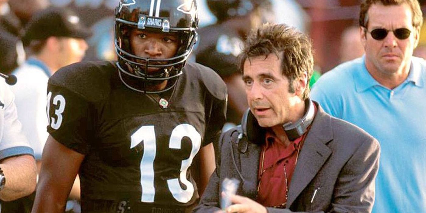 Jamie Foxx and Al Pacino talking on the football field in Any Given Sunday.