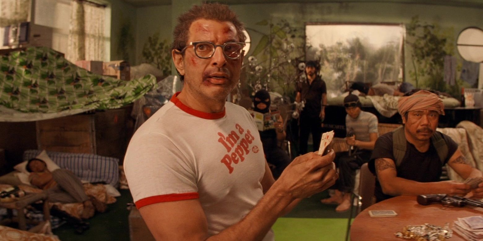 Jeff Goldblum playing cards with pirates in The Life Aquatic.