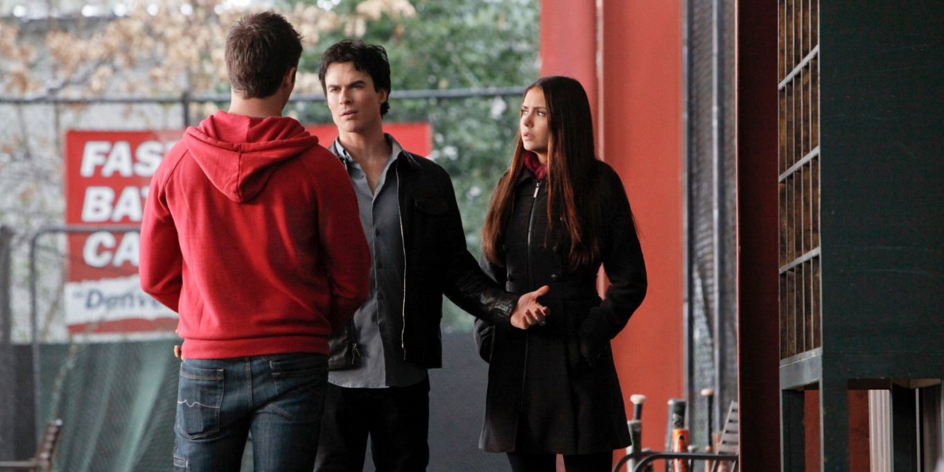 Damon and Elena go on a road trip to pick up Jeremy in The Vampire Diaries.
