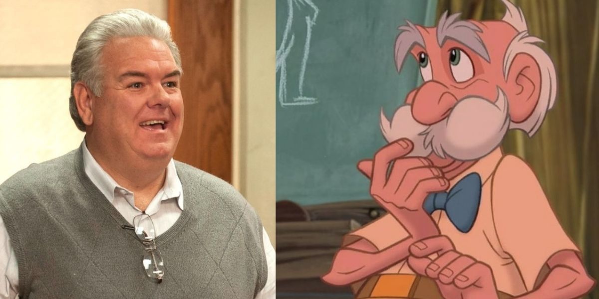 Split Image: Jerry from Parks and Rec smiling and Archimedes Q. Porter from Tarzan