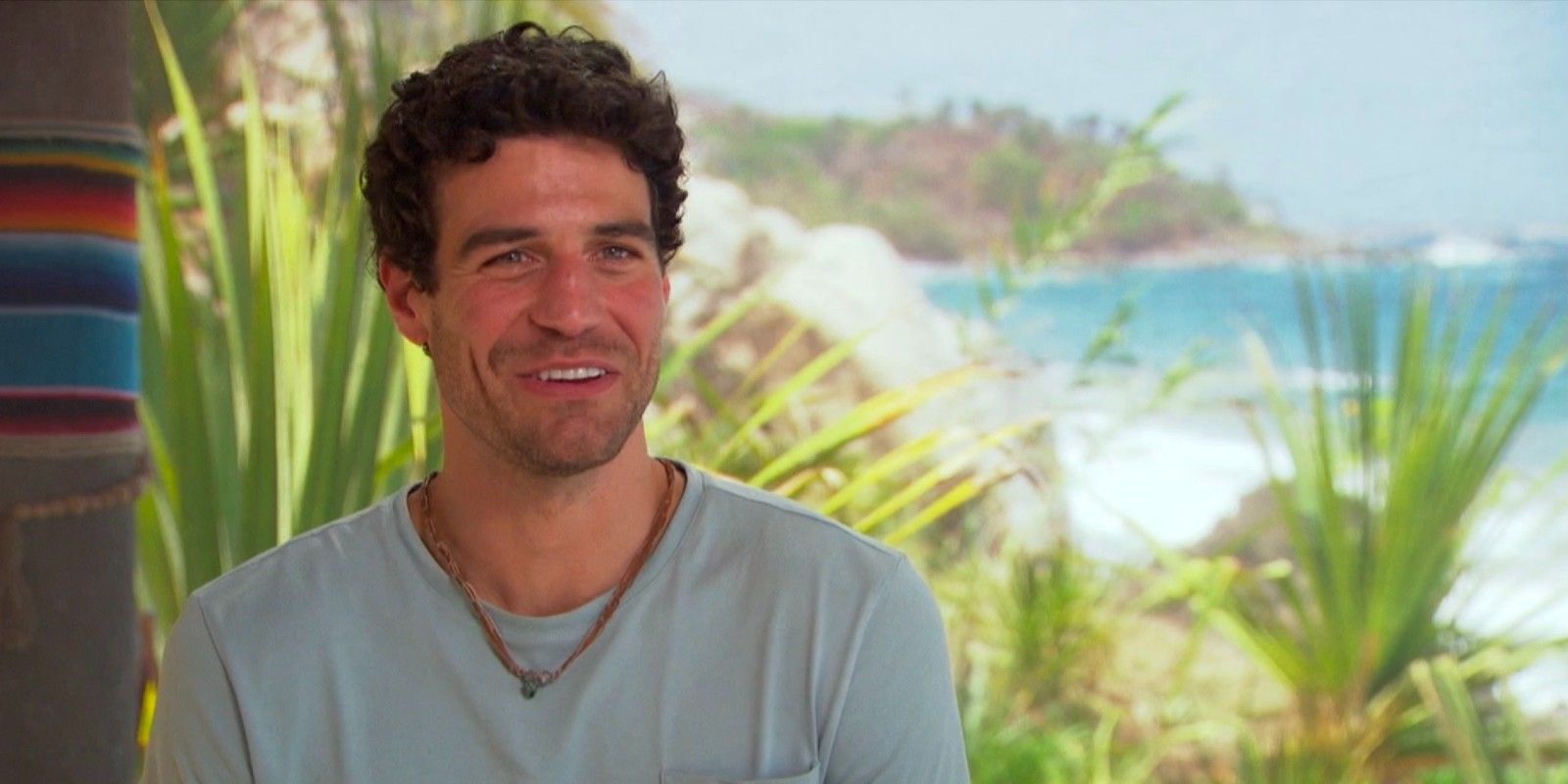Joe Amabile smiling in Bachelor in Paradise banner