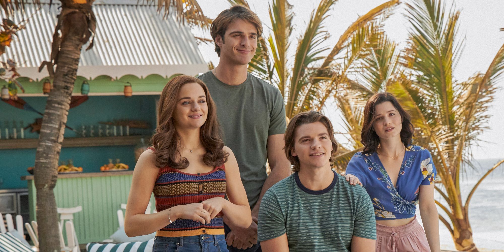 Joey King, Jacob Elordi, Joel Courtney and Meganne Young in The Kissing Booth 3