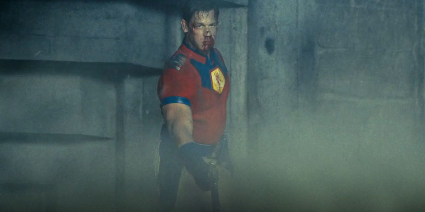 John Cena as Peacemaker in The Suicide Squad Jotunheim