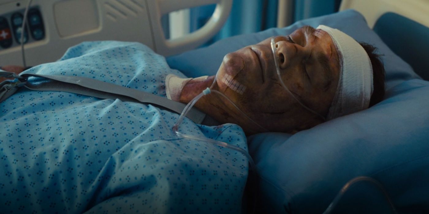 Peacemaker lies in a hospitl bed in The Suicide Squad Post Credits Scene