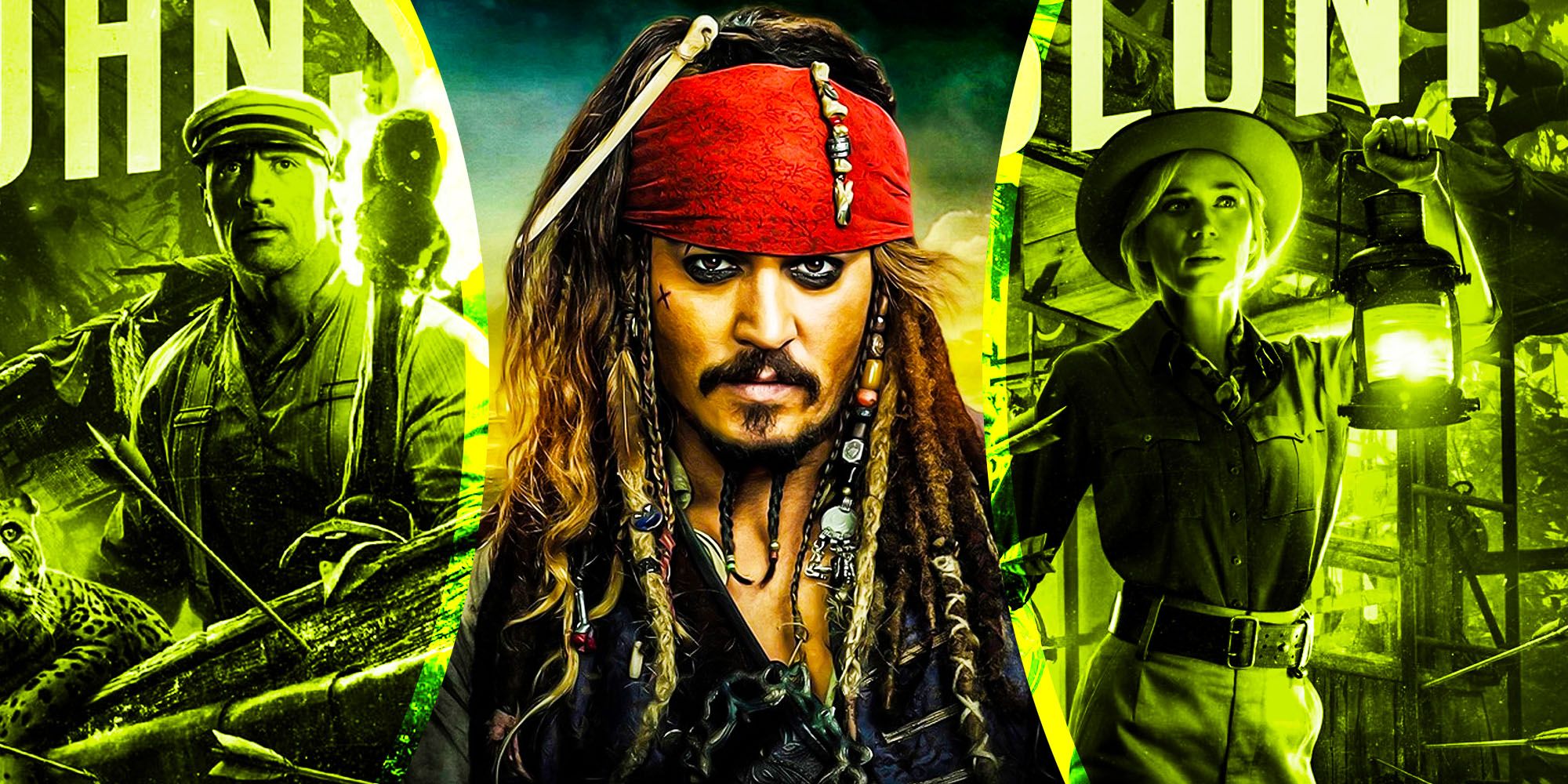 Johnny Depp Pirates of the Caribbean Dwayne Johnson Emily Blunt Jungle cruise