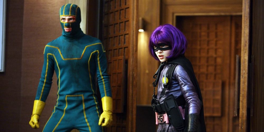 Kick Ass and Hit Girl preparing to fight
