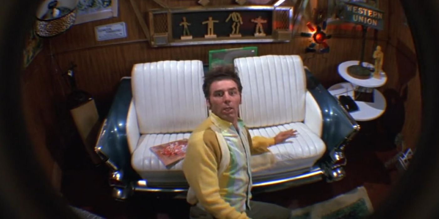 A peek inside Kramer's apartment in Seinfeld.