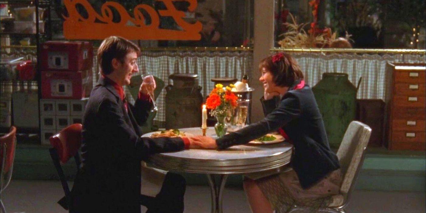 Krik and Lulu on their first date at Luke's Diner on Gilmore Girls