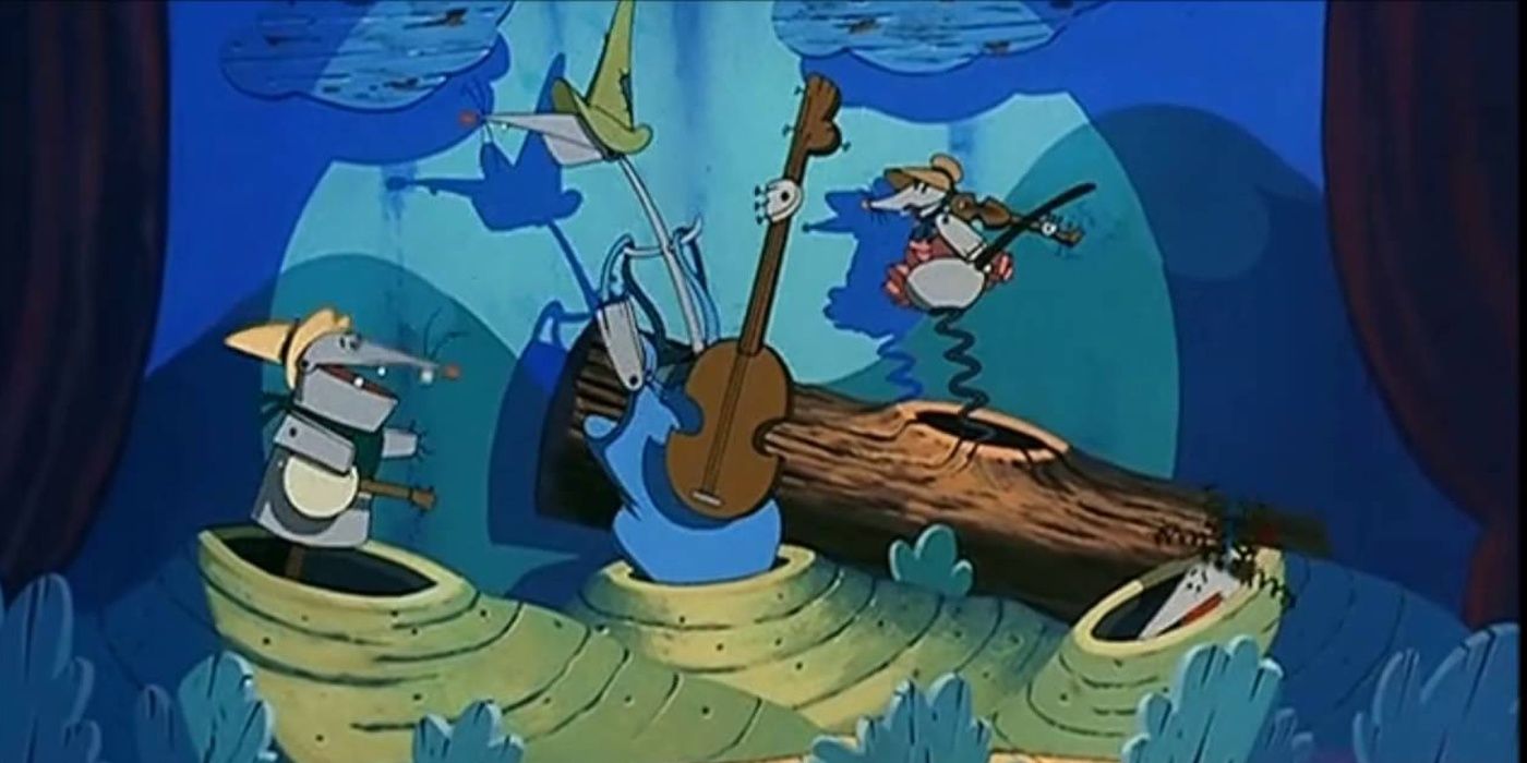 The Possum Band malfunctioning from A Goofy Movie.