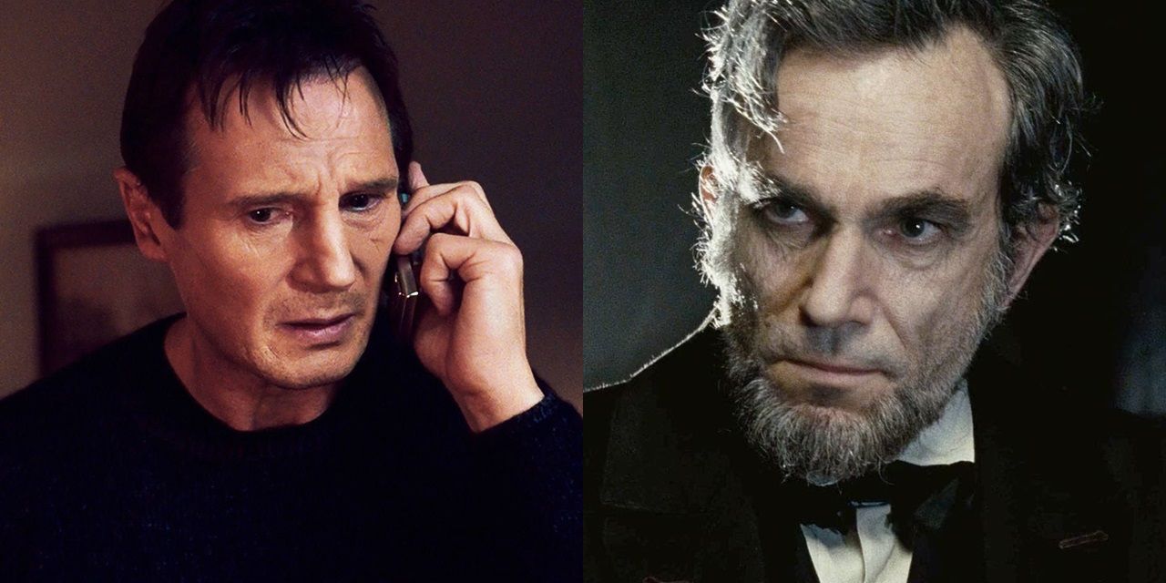 Liam Neeson in Taken and Daniel Day-Lewis in Lincoln