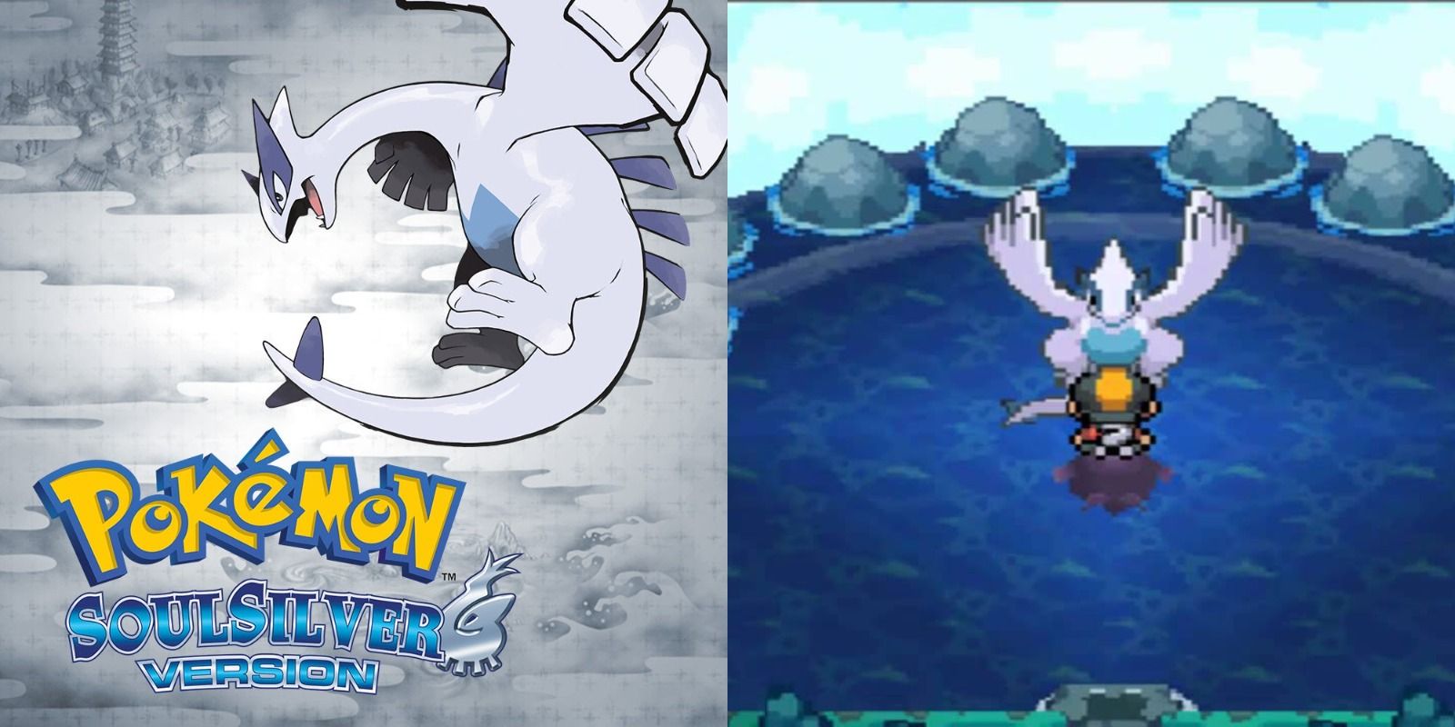 Lugia in promo art for SoulSilver and the Pokémon event