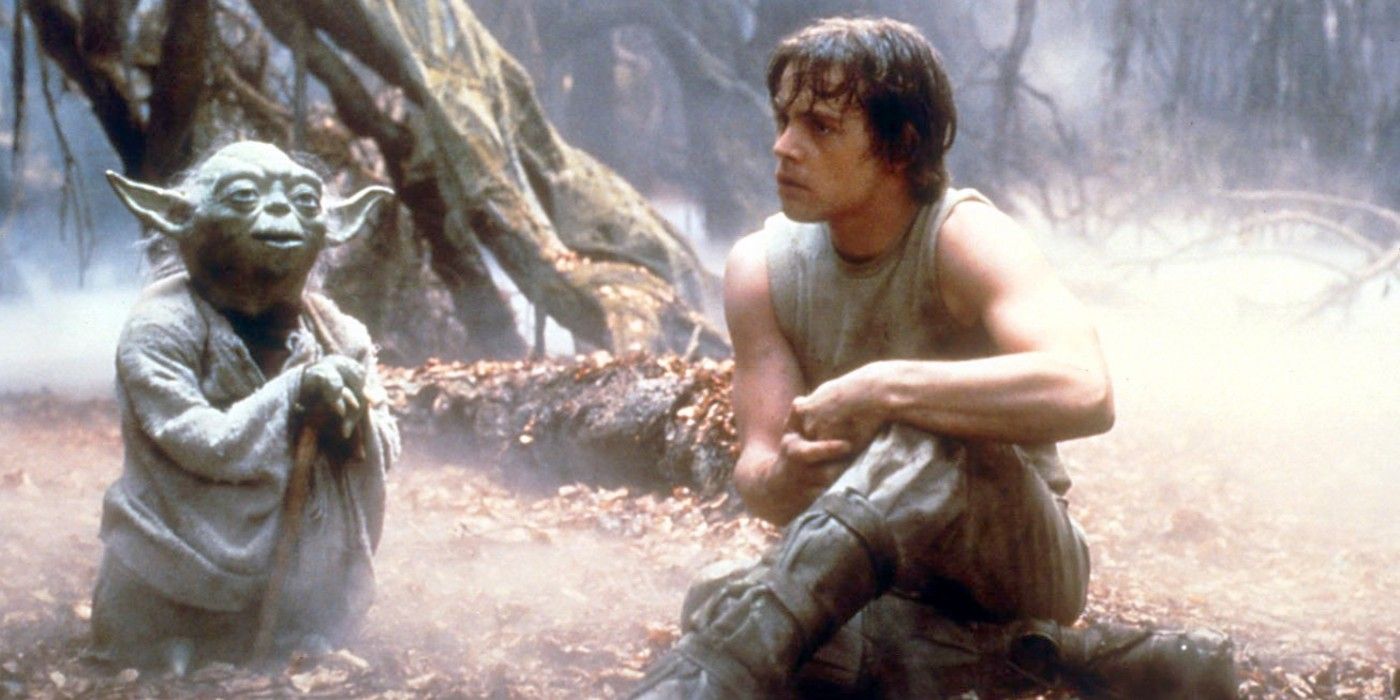 Yoda dá conselhos a Luke enquanto está em Dagobah em Star Wars