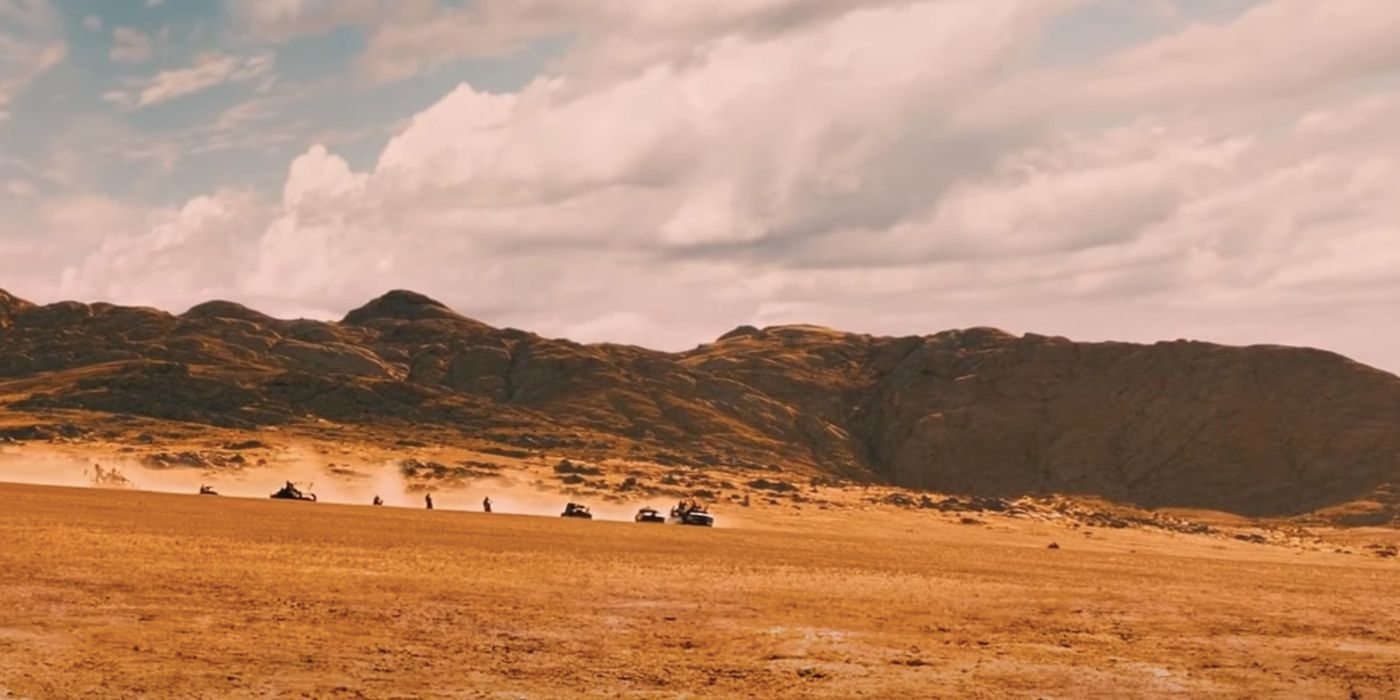 A desert chase scene from Mad Max Fury Road