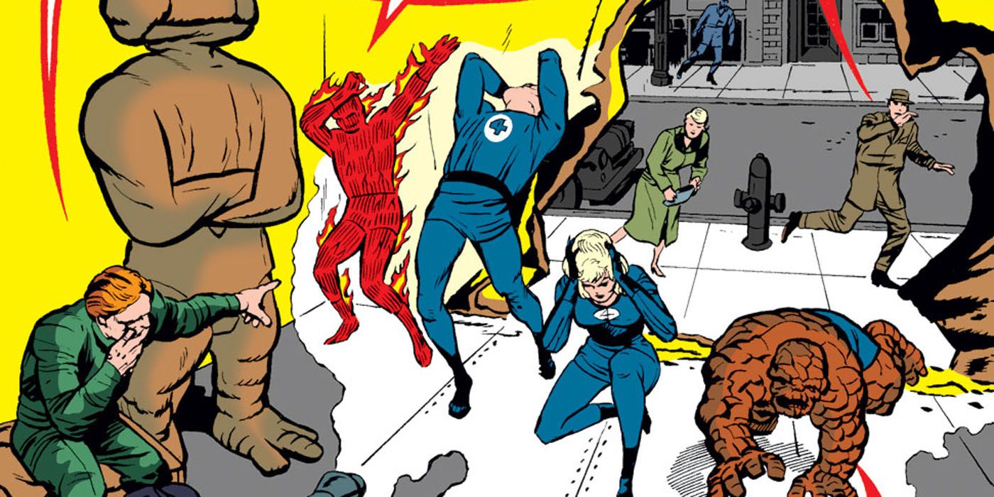 Mad Thinker leading an attack on Fantastic Four.