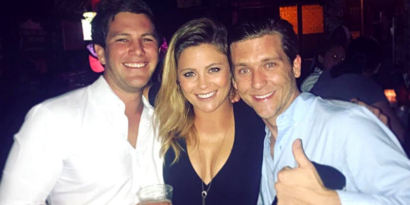 Malia, Wes, and Adam hugging for a picture from Below Deck