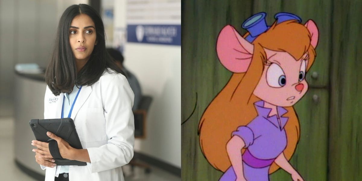 Split Image: Saanvi in Manifest and Gadget from Rescue Rangers