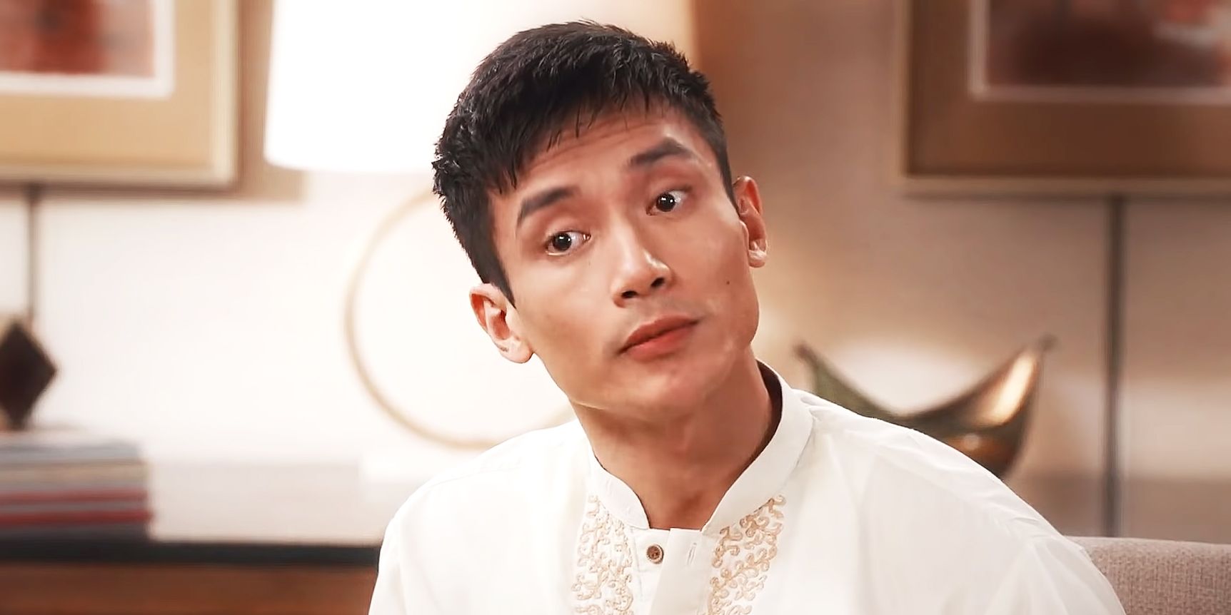 Jason Mendoza tilting his head in The Good Place.