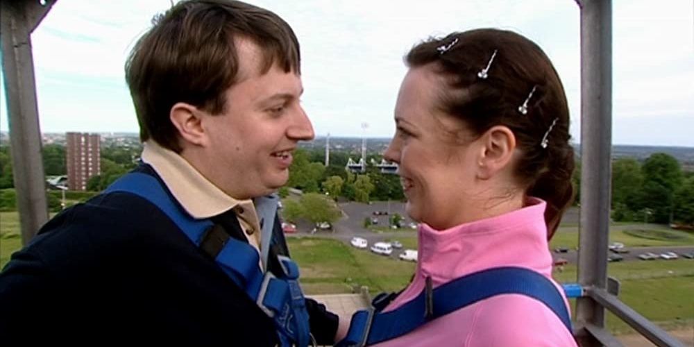 Mark and Sophie go bungee jumping in Peep Show