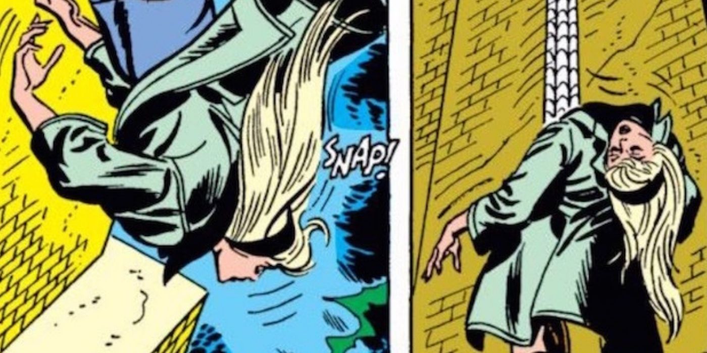 Gwen Stacy's neck snaps in Marvel comics