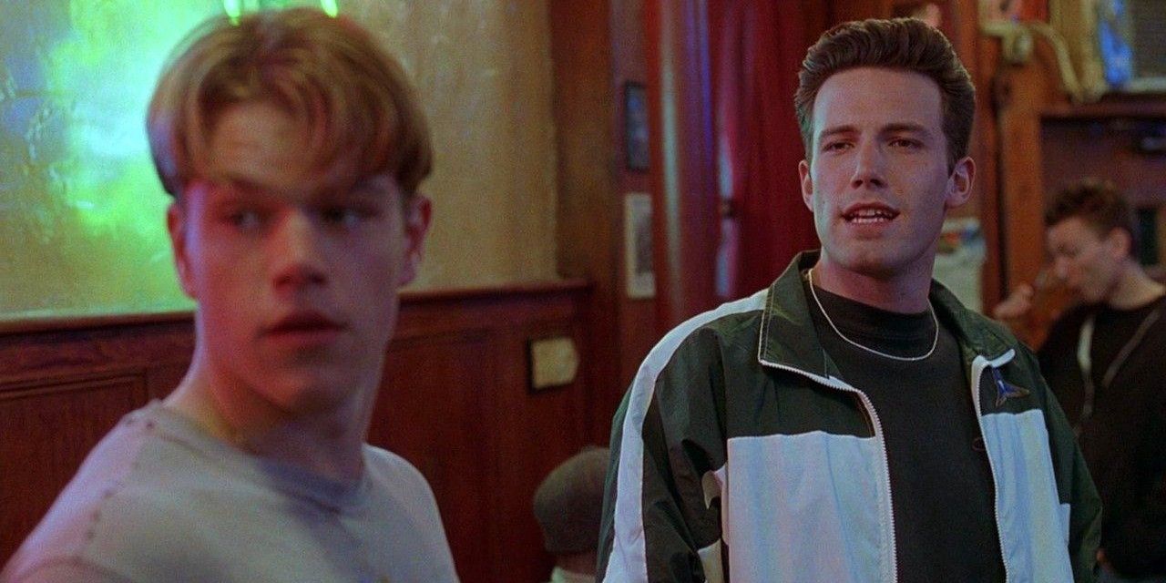 Matt Damon and Ben Affleck in a bar in Good Will Hunting