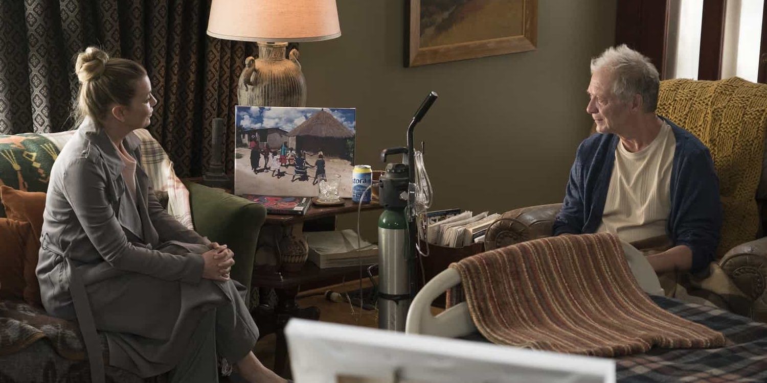Image of Meredith with a dying Thatcher Greys Anatomy
