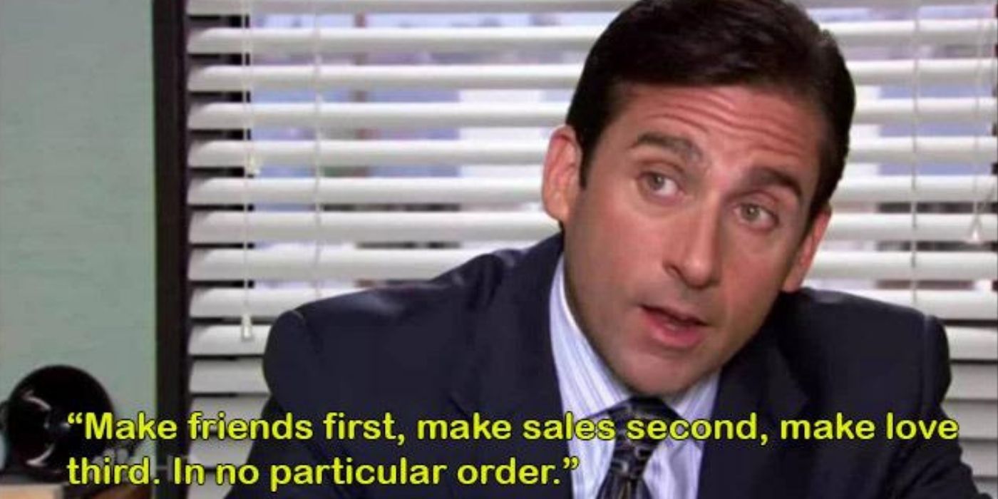 Michael Scott gives advice in a talking head on The Office.