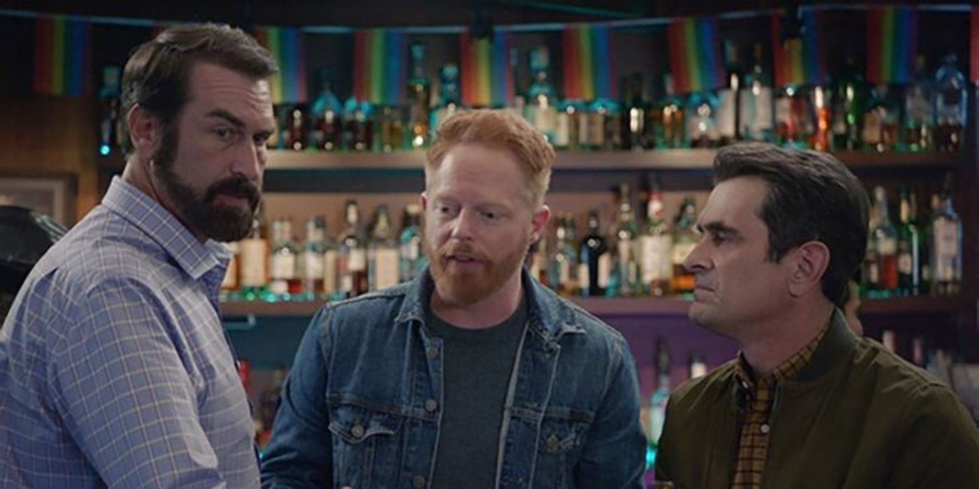 Mitch and Phil find Gil at the bar on Modern Family