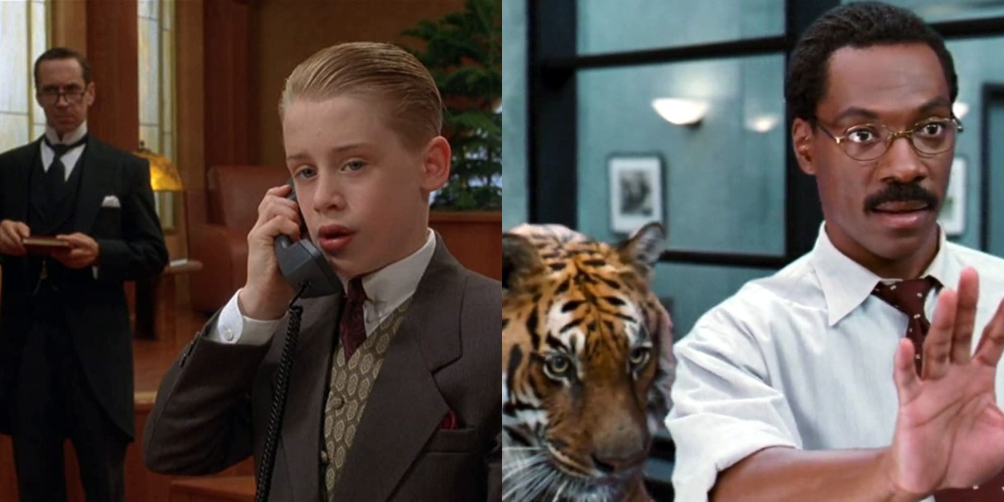 Split image of Richie Rich on the phone and Dr. Doolittle