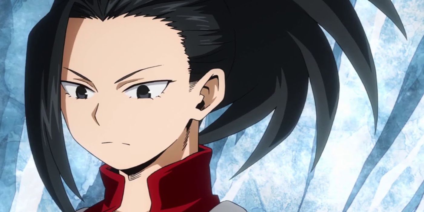 Momo Yaoyorozu looking serious in My Hero Academia