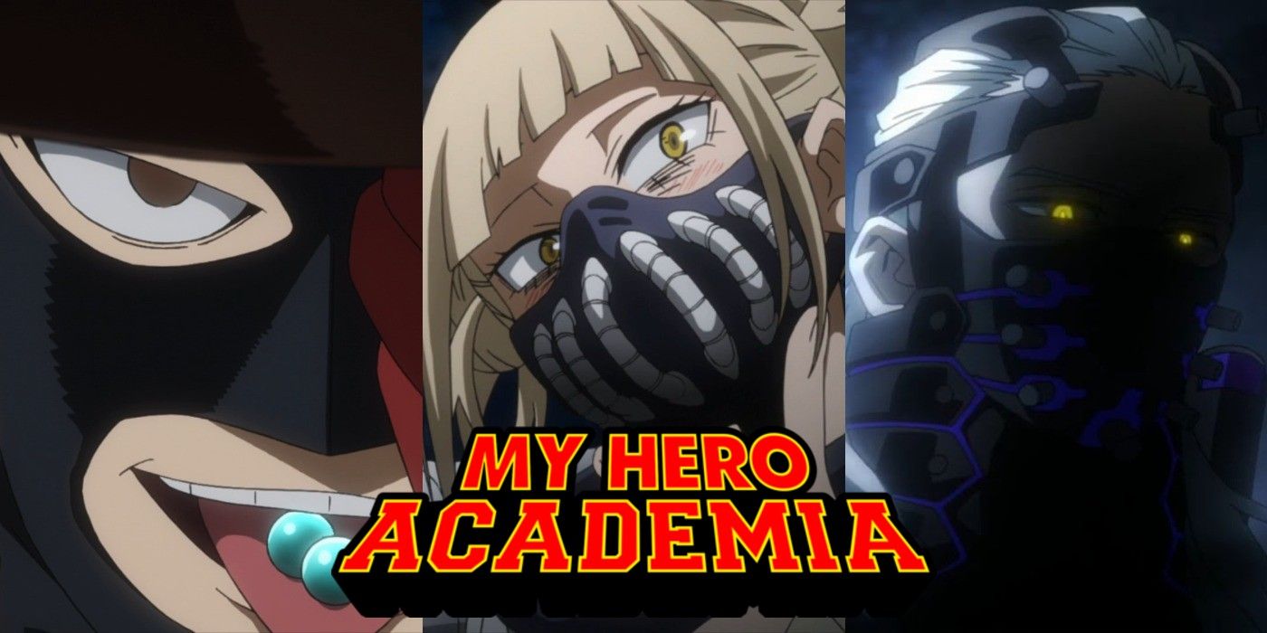 Mr. Compress, Himiko Toga, and Nine from the My Hero Academia anime.