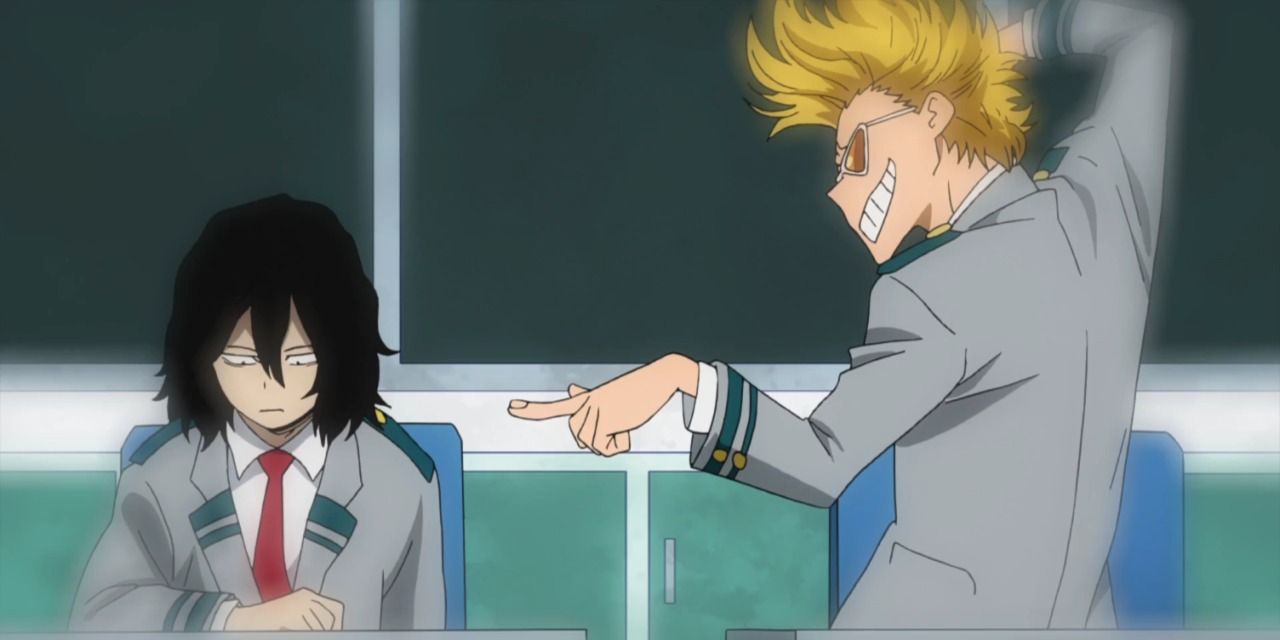 Present Mic giving Aizawa his hero name when they were students.