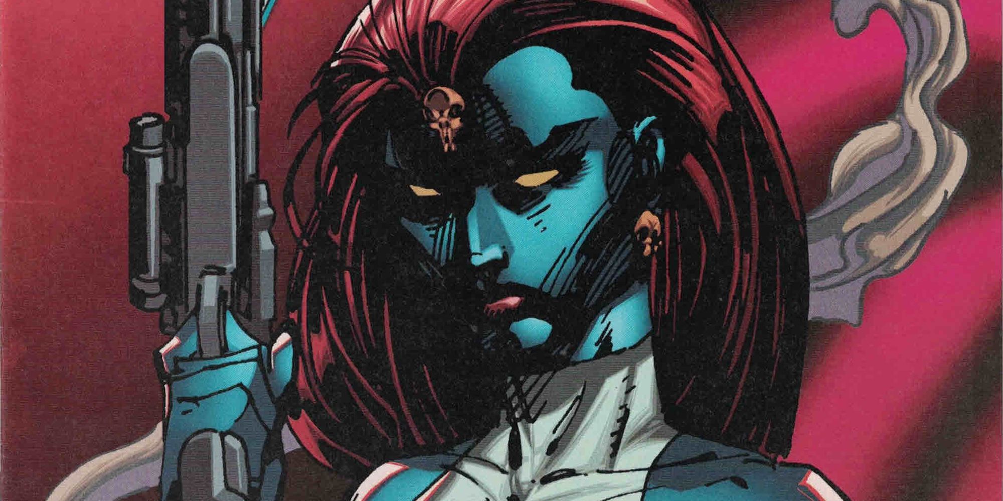 The character Mystique from the X-Men series.