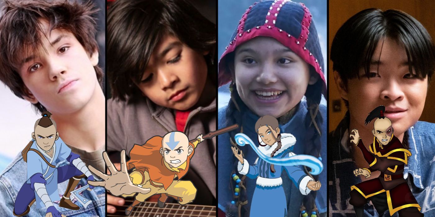 The actors portraying Sokka, Aang, Katara, and Zuko