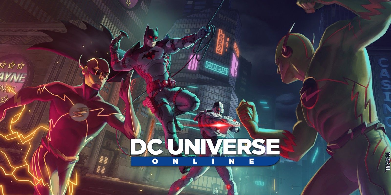 Promotional art for the Nintendo Switch video game DC Universe Online.