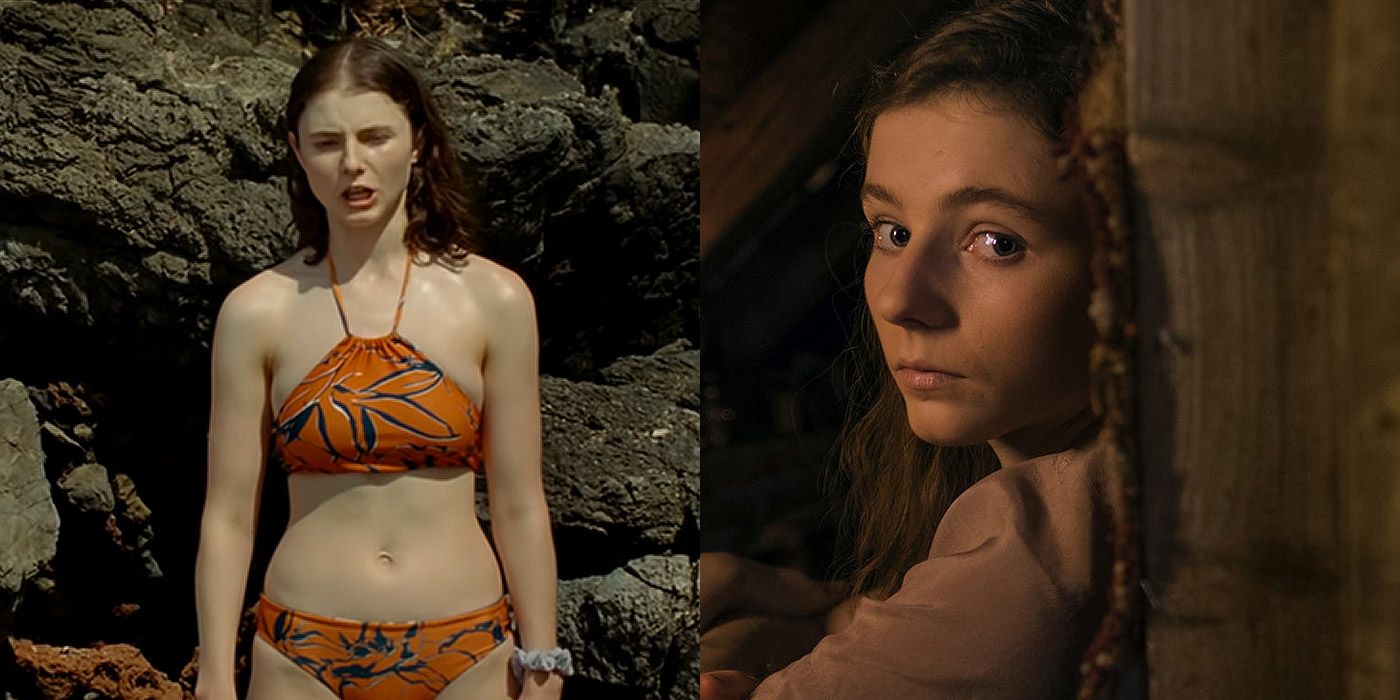 Split image of Maddox from Old, and Thomasin McKenzie