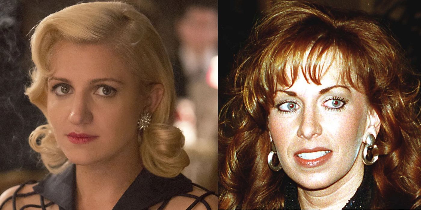 Split image of Annaleigh Ashford in Masters of Sex and Paula Jones for American Crime Story: Impeachment