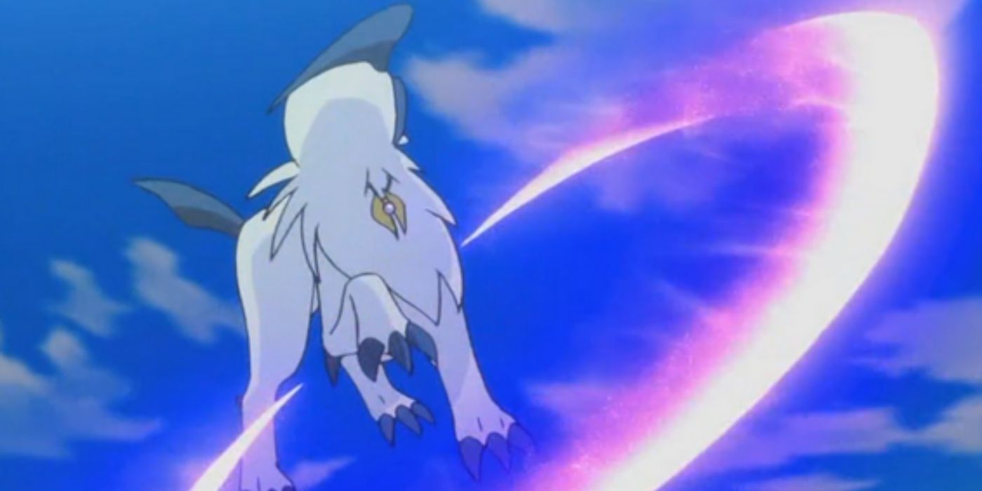 Absol using Psycho Cut in the Pokémon anime