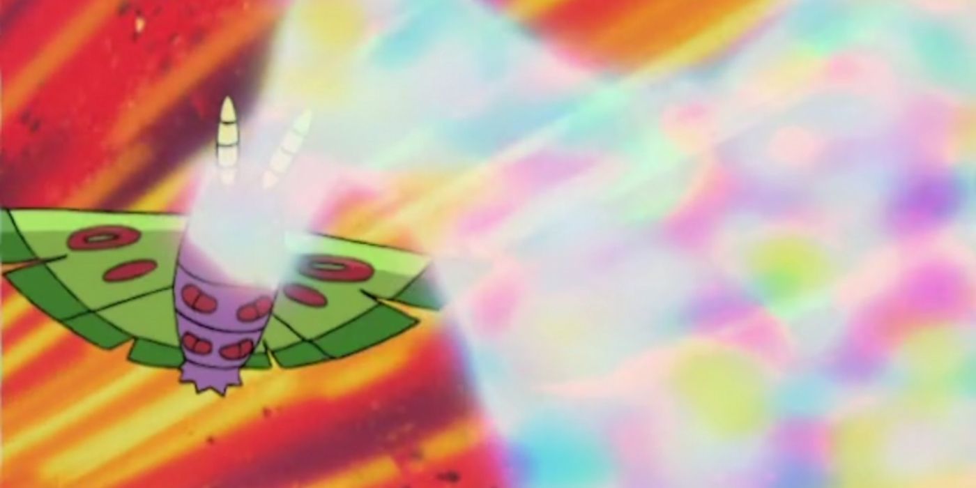 Jessie's Dustox using Psybeam in the Pokémon anime