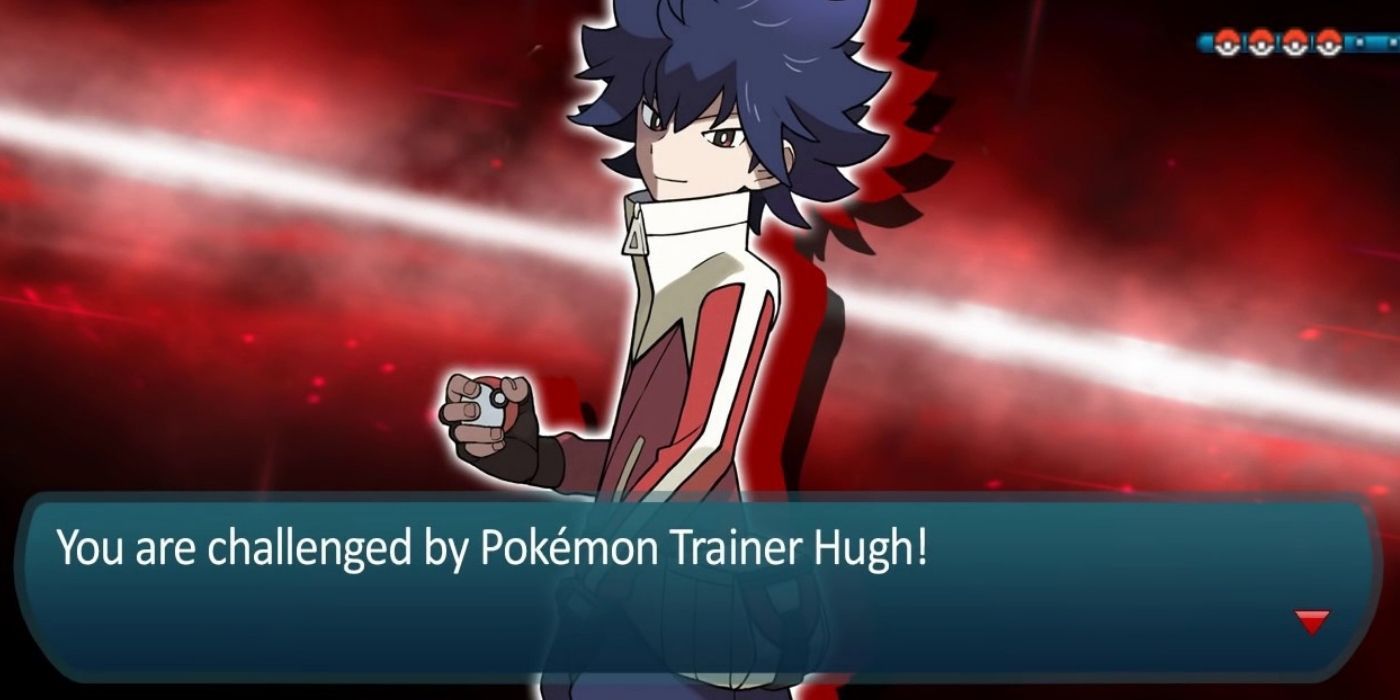 Hugh challenging the player to a battle in Pokémon Black 2 &amp; White 2.
