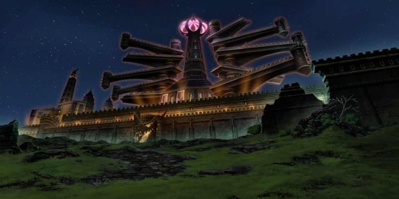 An image of the Hammerlocke City in the Pokémon Journeys anime